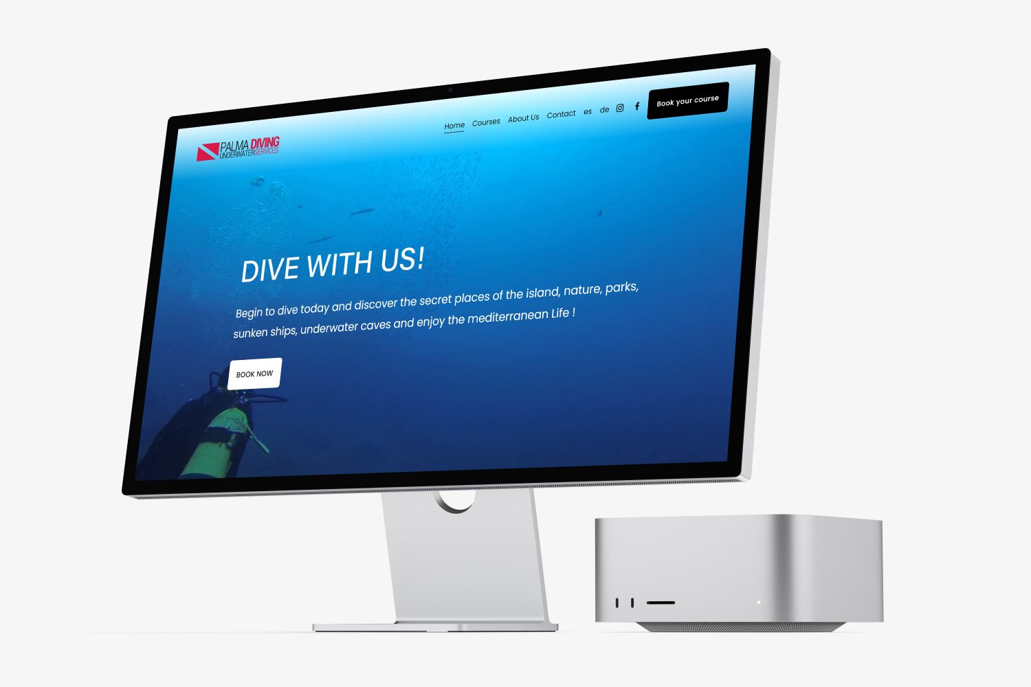 Website for PalmaDiving Mallorca Scuba Diving School