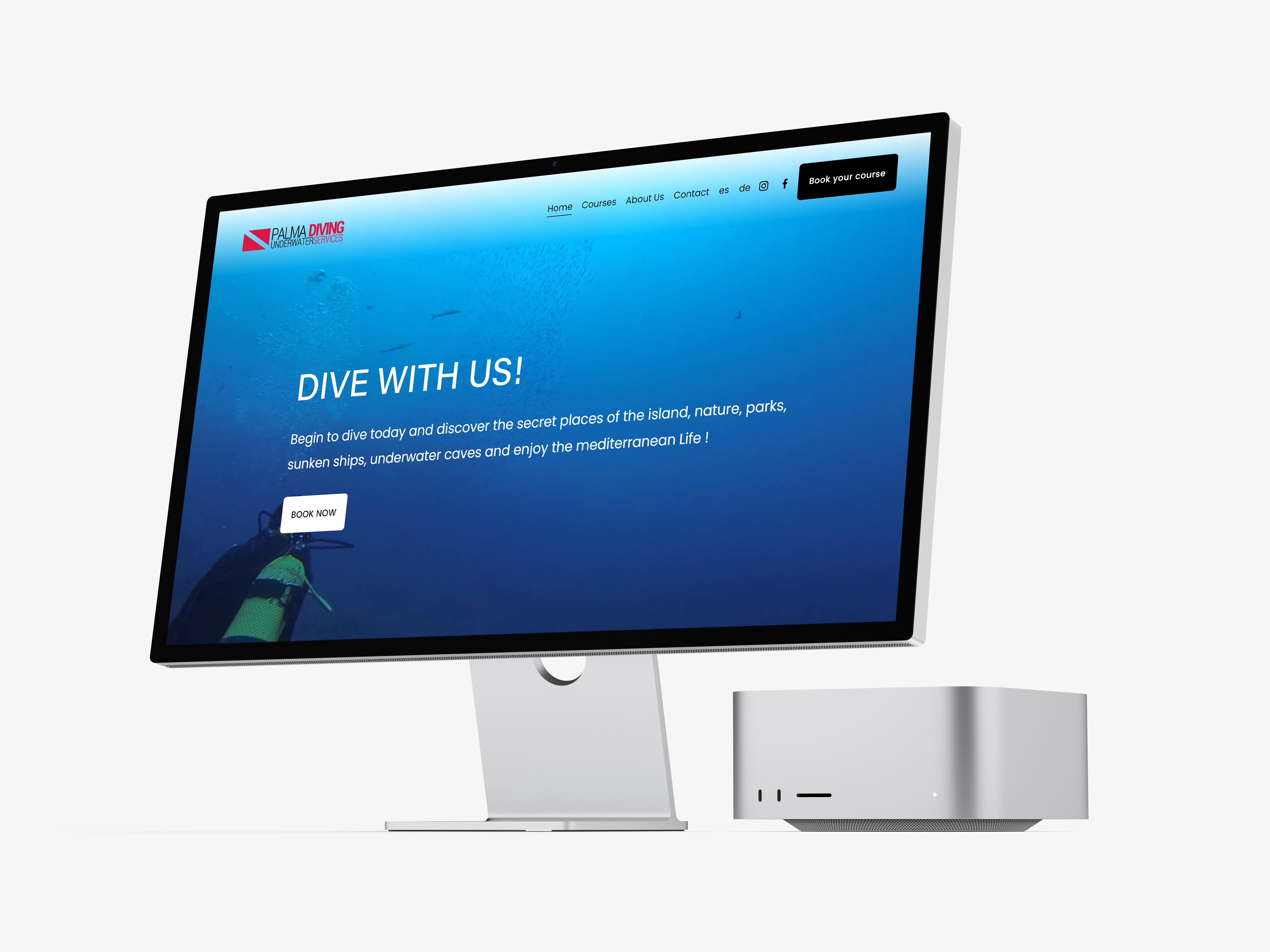 Website for PalmaDiving Mallorca Scuba Diving School